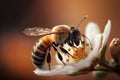 The Busy Bees of Manuka: A Close-Up Look at Honey Collection. Generative Ai