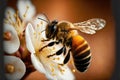 The Busy Bees of Manuka: A Close-Up Look at Honey Collection. Generative Ai