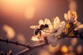 The Busy Bees of Manuka: A Close-Up Look at Honey Collection. Generative Ai