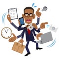 Busy Businessman, African American, Black Man Royalty Free Stock Photo