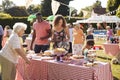 Busy Cake Stall At Summer Garden Fete