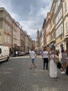 Busy City Street in Downtown Prague with Architectural Charm and Vibrant Atmosphere Royalty Free Stock Photo