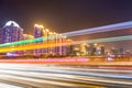 Busy city traffic at night Royalty Free Stock Photo