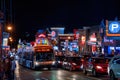 The busy Clifton Hill street in Niagara Falls, Canada at night Royalty Free Stock Photo