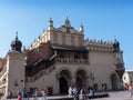 The Busy Cloth Hall on the main Market Square in Krakow, Poland is a haven for shoppers