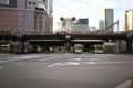 Busy commercial area of north of JR Osaka station or Hankyu Umeda station in the morning.