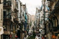 Busy commercial street Rua do Principe in Vigo, Spain