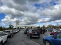 Busy Costco Gas station with car lined up