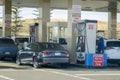 A busy Costco Wholesale Gas station with people getting gasoline