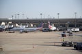 Busy DFW airport view Texas USA