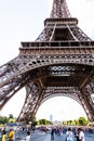 The busy Eiffel Tower