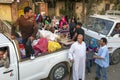 A busy family gathering in the Giza suburb of Cairo in Egypt. Royalty Free Stock Photo