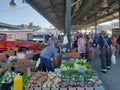 Busy farmer market on weekend Kansas Missouri