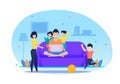 Work and Family Life Balance Flat Vector Cartoon