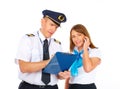 Busy flight crew Royalty Free Stock Photo