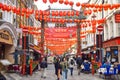 Busy Gerrard Street in Chinatown, London