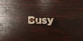 Busy - grungy wooden headline on Maple - 3D rendered royalty free stock image
