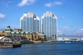 The busy Halifax waterfront in Nova Scotia, Canada