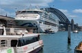 Busy harbor scene at Circular Quay, Sydney Australia Royalty Free Stock Photo