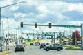 Busy Highway Intersection, Street Lights