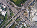 Busy highway junction from aerial view Royalty Free Stock Photo