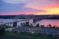 Busy highway over mississippi river