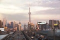 Busy highway to Toronto Downtown. Ontario, Canada Royalty Free Stock Photo