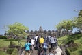 Busy holiday atmosphere at Borobudur Temple, Indonesia.