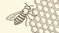 Busy Honey Bee on Intricate Honeycomb Pattern, Nature\'s Efficiency vector design Generative AI Royalty Free Stock Photo
