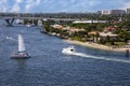 Busy Intercoastal Waterway in Fort Lauderdale, Florida Royalty Free Stock Photo