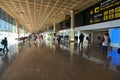 Busy interior of the El Prat airport terminal in Barcelona, Spain Royalty Free Stock Photo