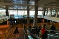 Busy interior of the El Prat airport terminal in Barcelona, Spain Royalty Free Stock Photo
