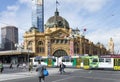 Busy Intersection at Flinders Street Station.