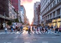 Busy intersection in Manhattan New York City Royalty Free Stock Photo