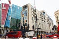 Busy junction in London city Westminster UK