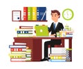 Busy man office worker. Businessman Royalty Free Stock Photo