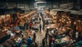 Busy market vendor selling indigenous food to crowded street crowd generated by AI Royalty Free Stock Photo