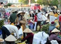 The busy market in Vietnam