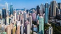 Busy metropolis with high buildings Royalty Free Stock Photo