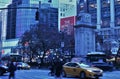 Busy Midtown Manhattan New York City Evening Rush Hour People Crossing Street Royalty Free Stock Photo