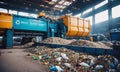 Modern Recycling Plant Processing Waste Royalty Free Stock Photo