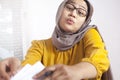 Busy Muslim Businesswoman Working in Office Royalty Free Stock Photo