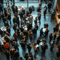 Busy Networking Event in Modern Office Space