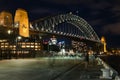 Busy night Sydney harbour bridge