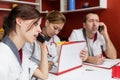 Busy nurse staff is phoning Royalty Free Stock Photo