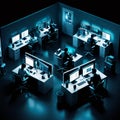 Busy office environment with programmers working late Royalty Free Stock Photo