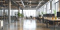 Busy Office Filled With Desks and Chairs Royalty Free Stock Photo