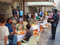 Busy Outdoor Cafe, Italy Royalty Free Stock Photo