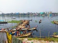 Busy people in buriganga,someone for livelihood and someone for work Royalty Free Stock Photo