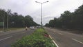 A busy road of city beautiful Chandigarh, india